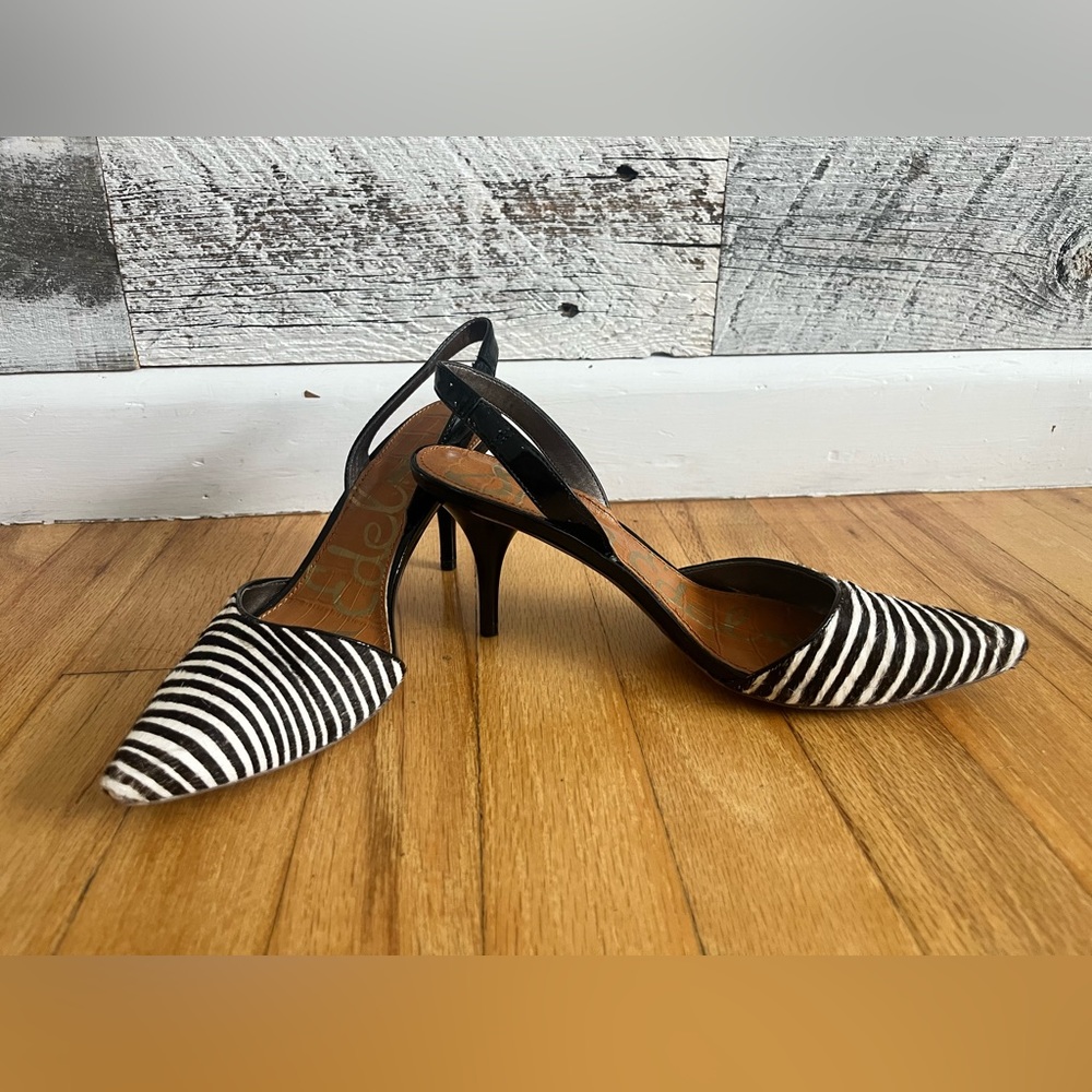 Sam Edelman Orly Calf Hair Slingback Heels Shoes 7